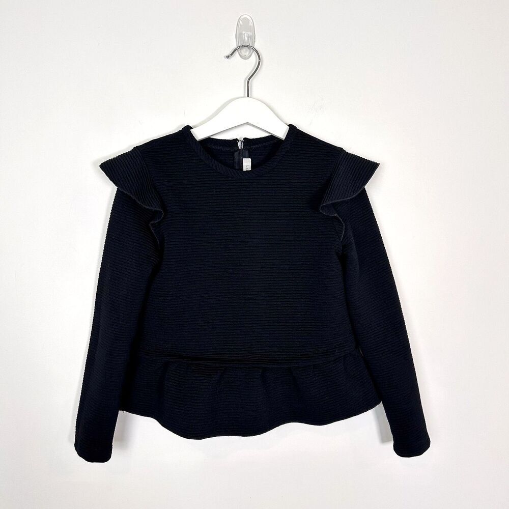 Loredana Kids Designer Made in Italy Long Sleeve Ruffle Peplum Top Sz 7